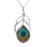 Large Peacock Feather Pendant
