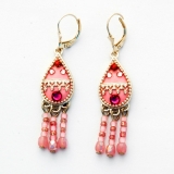 Pink Oriental Errings by Ester Shahaf