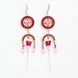 Pink Oriental Bead Earrings by Ester Shahaf