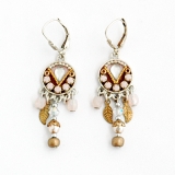 Leaf Beaded Earrings by Ester Shahaf