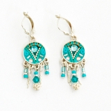 Blue Bead Oriental Earrings by Ester Shahaf