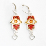 Oriental Hamsa Earrings by Ester Shahaf