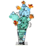Painted Metal Sabra Vase by Tzuki