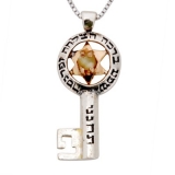 Kabbalah Pendant with Chrysoberyl for Prosperity and Blessing by HaAri
