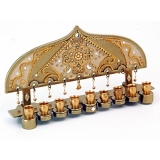 Gold Hanukkah Menorah by Ester Shahaf