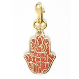 Shema Yisrael Hamsa Hand Keyring-red