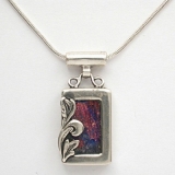 Colored Roman Glass Pendant - Leaves