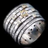 Seven Blessings Spinner Silver Jewish Ring by HaAri
