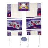 Emanuel Pomegranates in blue Silk Talit