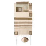 Emanuel Silk Tallit With Stripes In Gold
