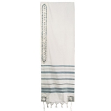 Emanuel Jerusalem Wool Embroidered Tallit - Sea Green
