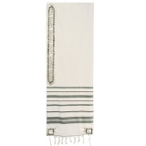 Emanuel Wool Embroidered Tallit Jerusalem- Slate Blue