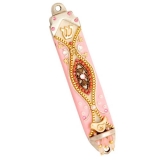 Oriental Mezuzah Case- Pink