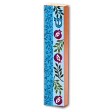 Shades of blue Mezuzah with Pomegranates by Dorit
