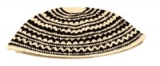 Black and White striped Frik Kippah