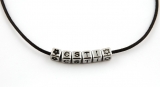 Personalized Hebrew Cube Leather Necklace