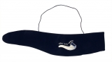 Silver Shofar Design black Velvet Yemenite Shofar Pouch