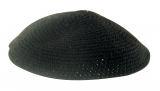 Black handmade knitted kippah