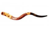 Jumbo Yemenite Hand Painted Shofar - Pomegranate Design