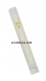 Clear Plastic Mezuzah by aJudaica