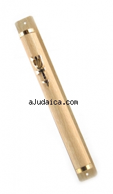 Light Brown Brass Mezuzah by aJudaica