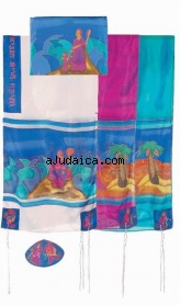Emanuel Silk Tallit - Miriam and Debora by aJudaica