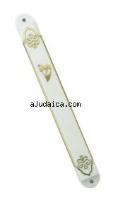 Plastic Mezuzah with gold "shin" by aJudaica