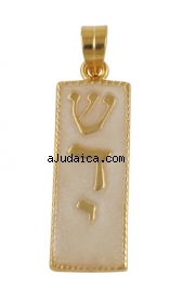 Gold Filled Enamel Mezuzah Pendant by aJudaica