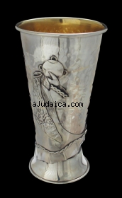 "Miriam with Tambourine" Sterling Silver Kiddush Cup by aJudaica