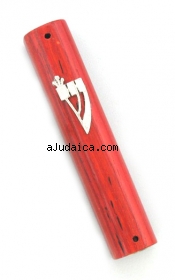 Round Wood Mezuzah with "Shin" by aJudaica