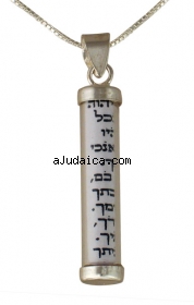 Silver Mezuzah Necklace and Chain by aJudaica