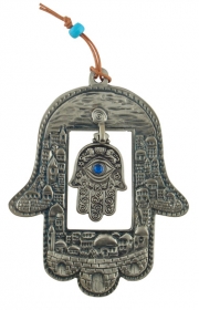 Jerusalem Metal Hamsa by aJudaica