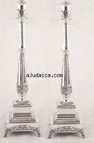 Large Silver Plated Candlesticks by aJudaica
