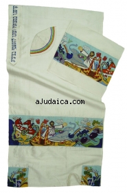 Rikmat Elimelech Silk "Noahs Ark" Tallit by aJudaica