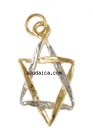 Gold Filled Two-Tone Star of David Pendant by aJudaica