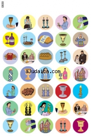 Shabbat Symbol Stickers by aJudaica