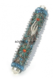 Oriental Mezuzah - Light Blue by aJudaica
