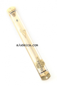 Gold Jerusalem Wall Glass Tube Mezuzah by aJudaica
