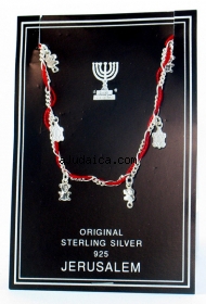 Red Thread and silver Bracelet by aJudaica
