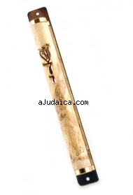 Brass Mezuzah - Marble Style by aJudaica