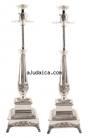 Large Silver Plated Candlesticks by aJudaica