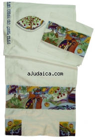 Rikmat Elimelech Silk "Days of Creation" Tallit by aJudaica