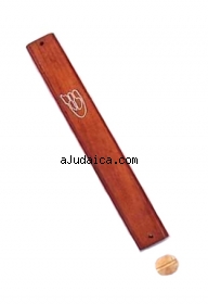 Dark Brown Wood Mezuzah by aJudaica
