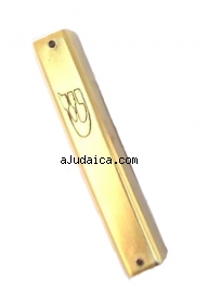 Gold Aluminium Mezuzah by aJudaica