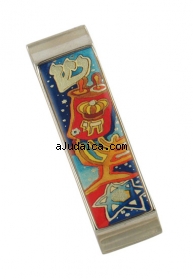 Colorful Judaica Motif Car Mezuzah by aJudaica