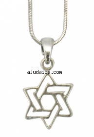 Rhodium Star of David Necklace by aJudaica