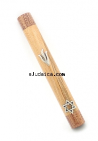 Two Color Wood Mezuzah by aJudaica