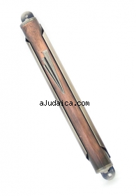 Special Red Pewter Mezuzah by aJudaica