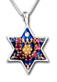 Sterling Silver Star of David Pendant by Esther Shahaf by aJudaica
