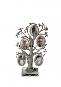 Five Photo Pewter Family Tree by aJudaica